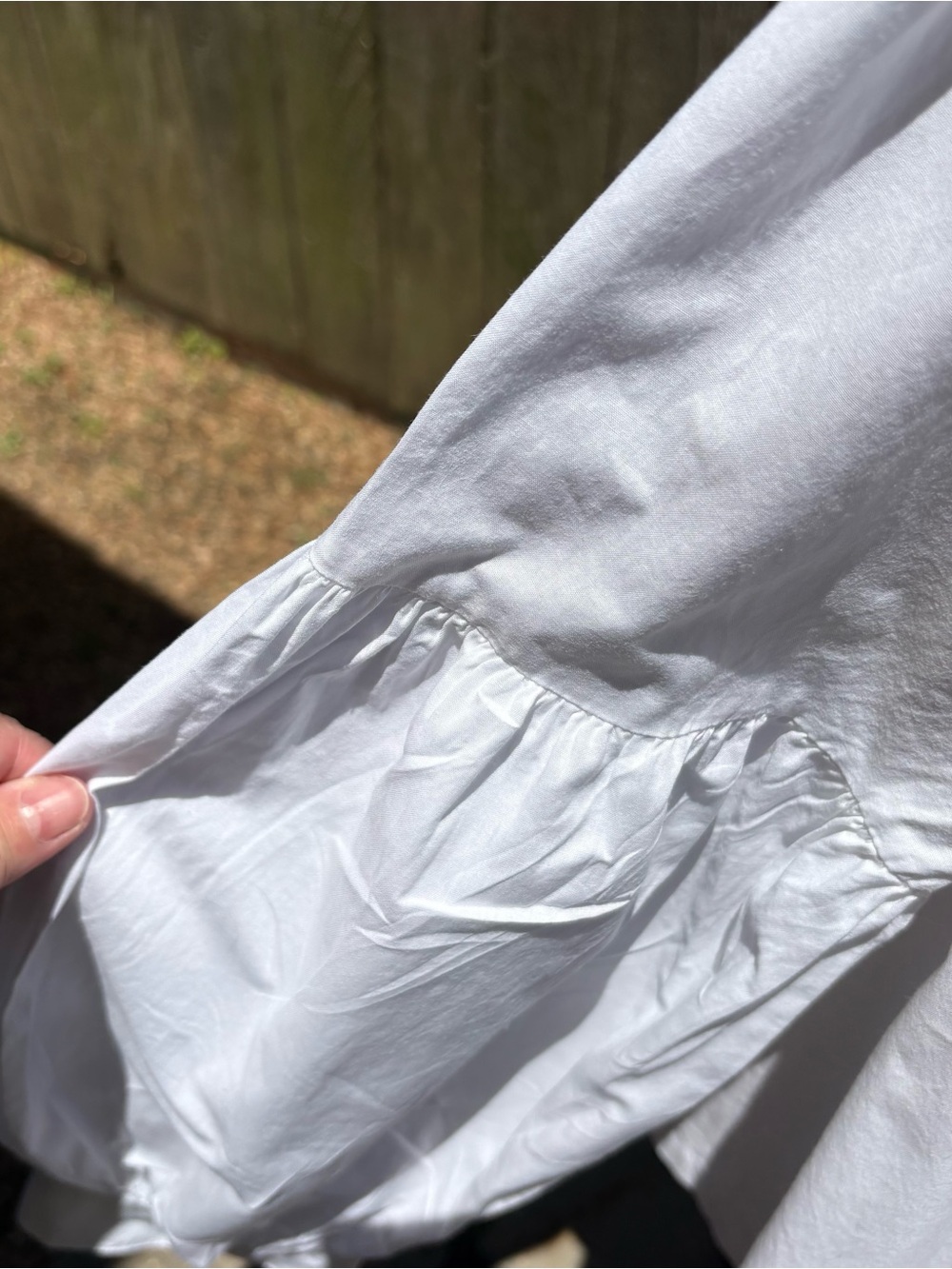 GAP White Ruffled Neck Button-Down Blouse - Picture 4 of 8